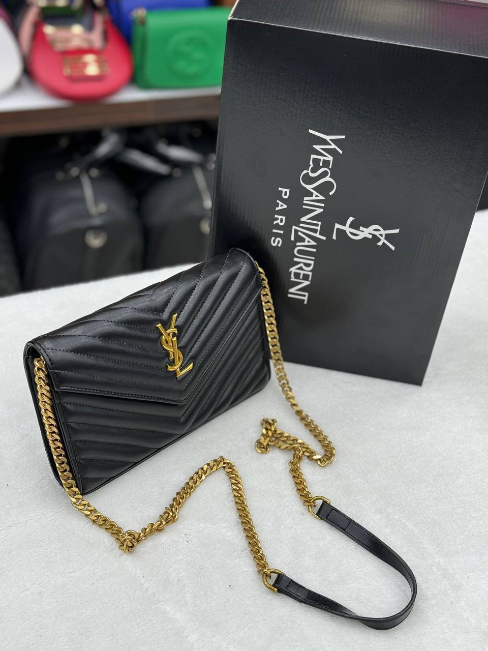 Quilted Shoulder Bag (Big) (DarkSilver)