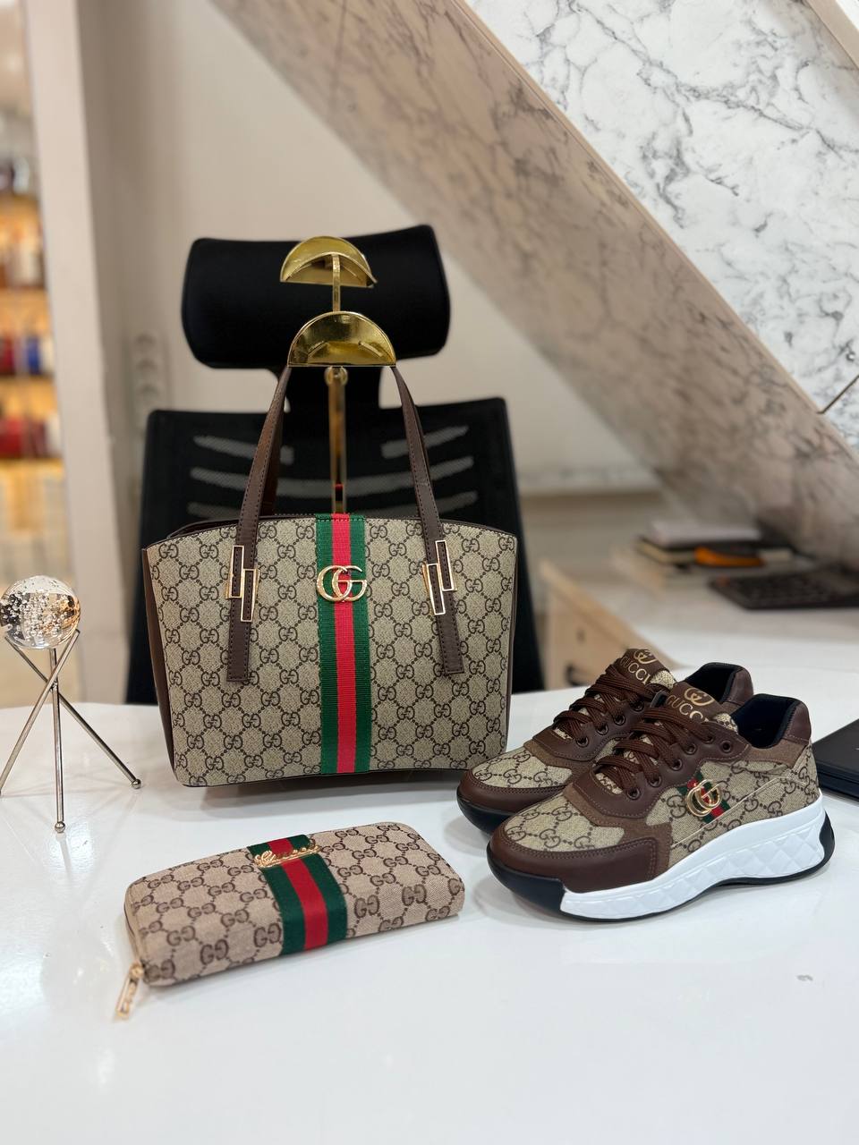 Bag, shoes and Wallet