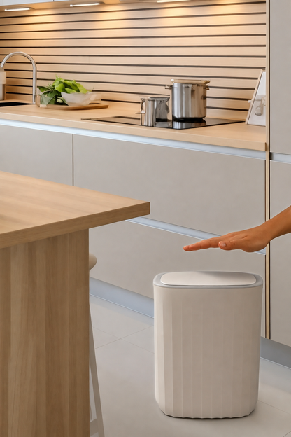 Automatischer Abfalleimer 12L mit Bewegungssensor – Off-White