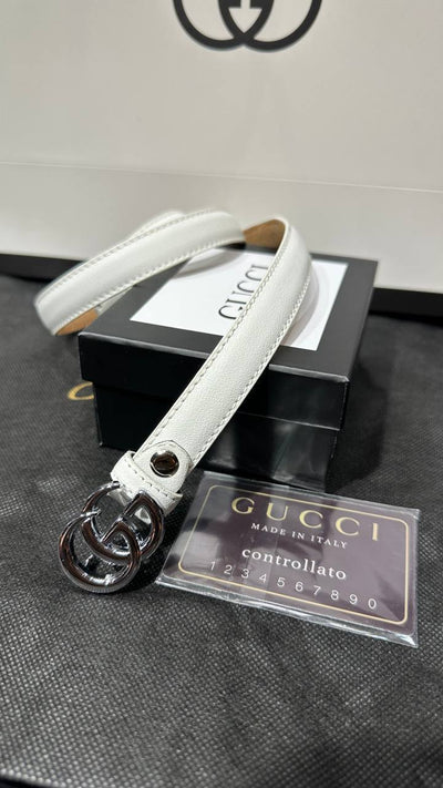 Fit Leather Belt (White)