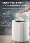 Automatischer Abfalleimer 12L mit Bewegungssensor – Off-White